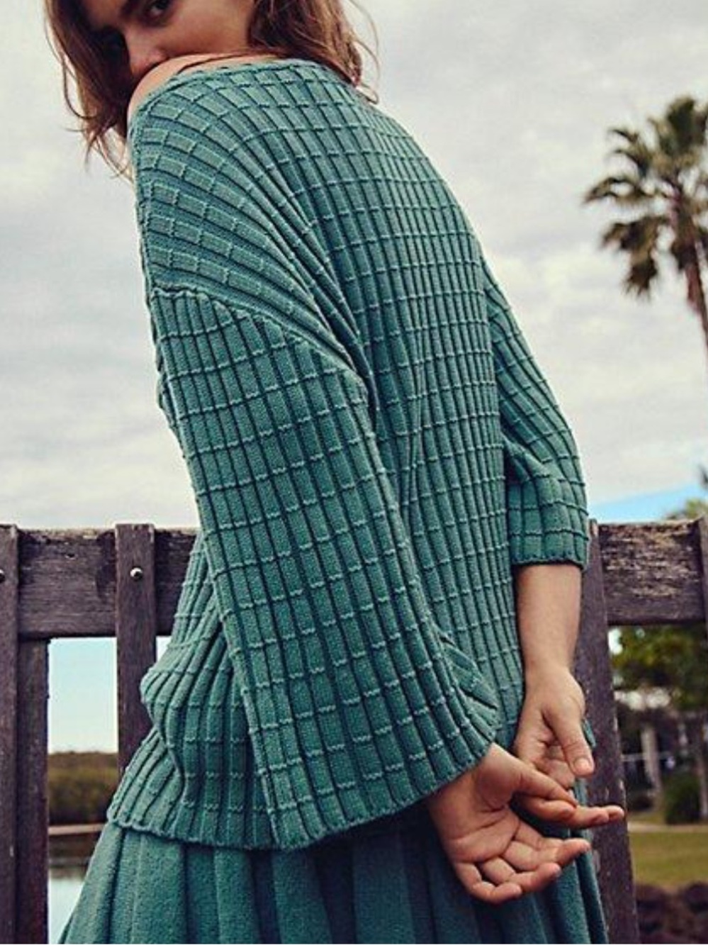 Free People Beach Kenzie sweater Frosty Spruce